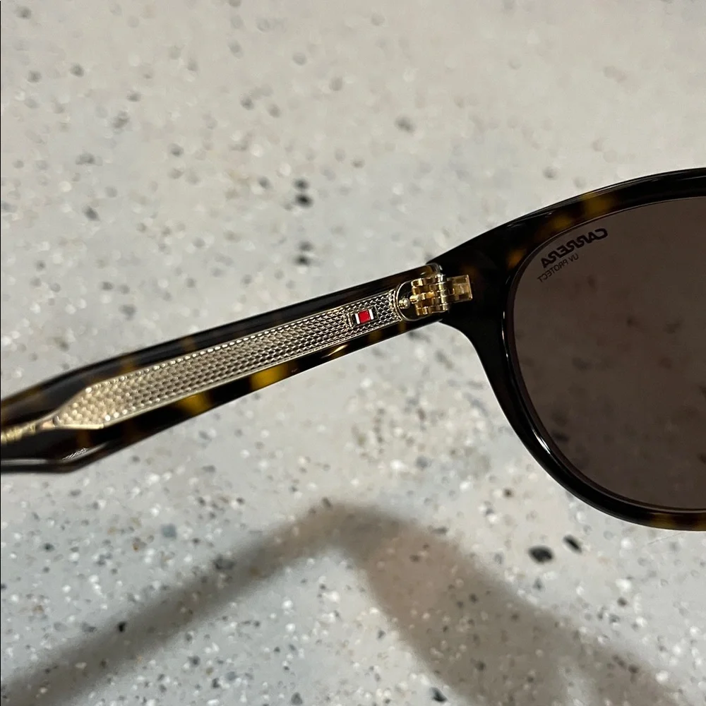 CARRERA ROUND SUNGLASSES UV LENS TORTOISE BROWN FRAMES NEW WITH CASE AND CLOTH